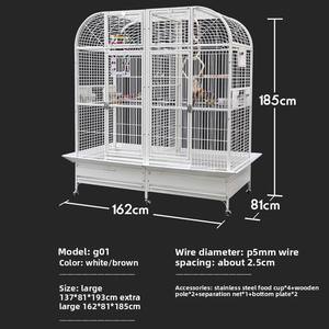 Jaula de Metal Extra <span class=keywords><strong>Grande</strong></span> para Cría de Loros, de Acero Inoxidable de Alta Calidad, con Bandeja Metálica (Modelo G-01), para Loros y Cacatúas - Product Image 2