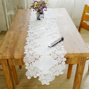 Jacquard Floral Christmas Weddings Banquet Home Lace Table <strong>Runner</strong> 100% Cotton <strong>Washable</strong> for Sale - Product Image 1