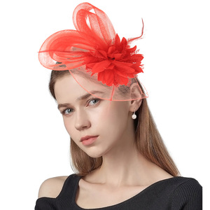 Épingles à <span class=keywords><strong>cheveux</strong></span> en maille pour mariée, avec plumes et fleurs, pour bal de promo, modèle ZQKJM2312 - Product Image 2