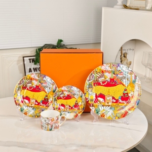 Creative Cartoon Animal Pattern Bone China American Style Dinnerware <b>Set</b> Coffee <b>Cup</b> Dim Sum Steak Plates Milk Tea <b>Cup</b> - Product Image 3