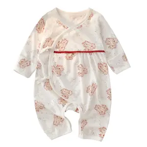 Abiti da neonato in puro cotone estivi sottili tute striscianti a farfalla a maniche lunghe pigiami con aria condizionata