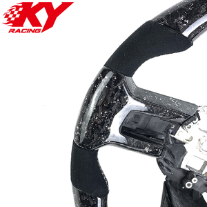 Volante deportivo personalizado de fibra de carbono forjada blanca y cuero para Ford Mustang S197 GT GT500 Shelby Super Snake 2005-2014 - Product Image 2