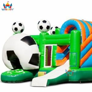 Prix d'usine, taille personnalisée, château gonflable commercial de football avec toboggan, structure de saut extérieure, écologique, garantie 3 ans - Product Image 3