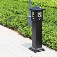 Poubelle en acier inoxydable d'extérieur, cendrier à cigarettes, poubelle pour jardin, cendrier sur pied pour rue