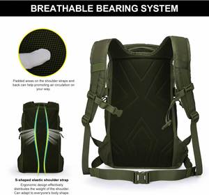 Factory 28L Denim & Polyester Tactical Backpack with <b>Molle</b> System for Motorcycle Hiking Camping & Traveling - Product Image 6