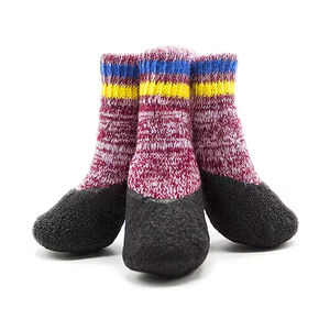 Chaussures imperméables pour chien, design personnalisé, antidérapantes, chaussettes pour pattes, vêtements respirants pour animaux de compagnie avec support en latex - Product Image 6