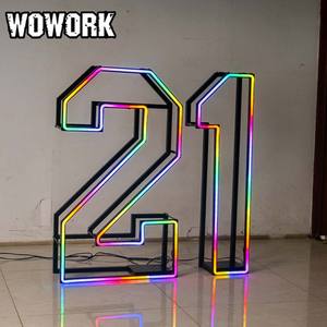 Letrero Electrónico Gigante WOWORK 2026, Letrero LED RGB de 4 pies y 5 pies, <span class=keywords><strong>Letras</strong></span> y Números Luminosos para Eventos y Bodas - Product Image 3