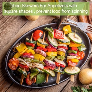 Brochetas de Bambú para Kebab, Brochetas Planas para Barbacoa de 15cm y 18cm, Brochetas Adana Indias para Kebab, Carne y <span class=keywords><strong>Camarones</strong></span> - Product Image 6