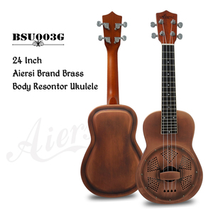 Custom logo Aiersi Brand Resonator Matt Vintage Red Rust Brass Body 24 Inch Concert Ukelele <b>String</b> <b>Instrument</b> for Sale - Product Image 2