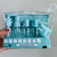 Ensemble de flacons de voyage miniatures pour emballages cosmétiques, ensemble de contenants cosmétiques en plastique pour voyage, kit de voyage en flacons en plastique