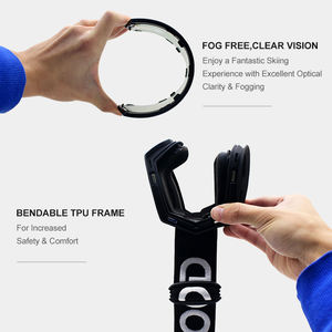Lunettes de ski OEM Protection CE UV400 anti-buée Lunettes de snowboard Lentille cylindrique polarisée miroir Lunettes de neige d'hiver OEM - Product Image 4
