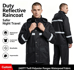 Wholesale Universal Waterproof Rain Suit Two-Piece High Visibility Reflective Outdoor <strong>Motorcycle</strong> Riding Camping Hiking - Product Image 1