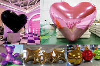 Ballons publicitaires gonflables lisses argentés de couleur personnalisée pour l'extérieur, grosses boules brillantes pour les événements de fête
