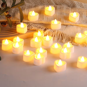 Matti's Home Decoração 3D Real Flame Quente Luz Coração Forma Flameless Led Tealight Vela - Product Image 2