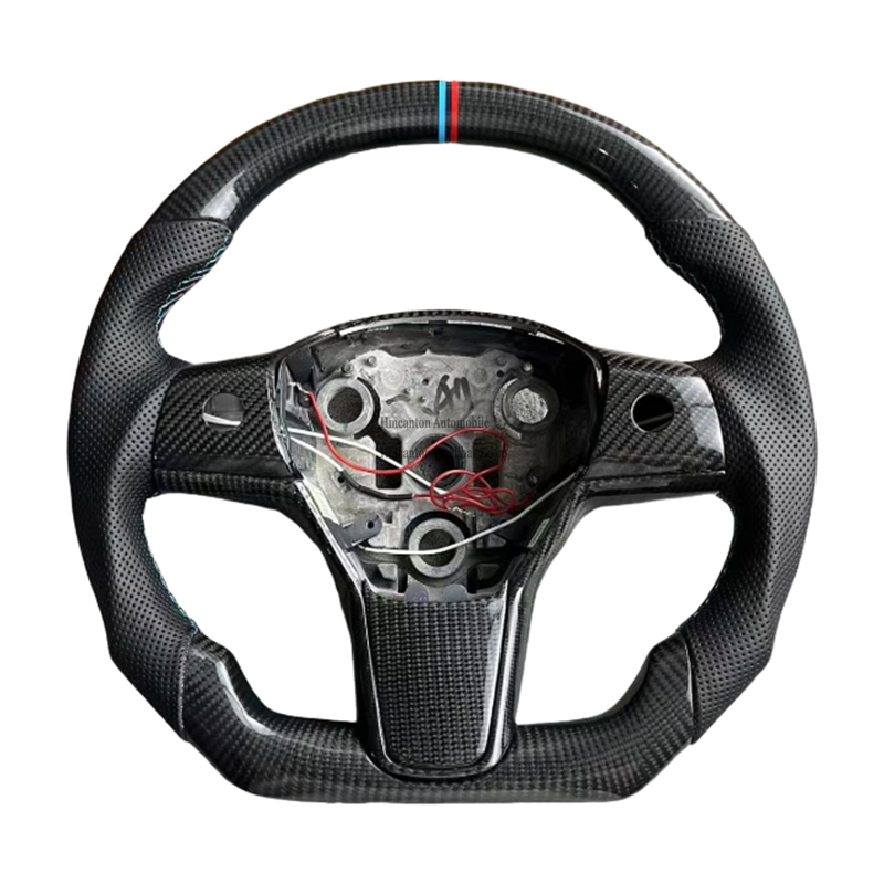 Heating + Leather + Carbon Fibre + Red Bleu Strips + Blue Red stitching