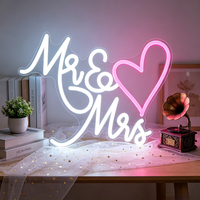 Enseigne néon LED personnalisée Mr & Mrs - Néon flexible haute luminosité étanche IP67 pour mariage, demande en mariage, décoration murale