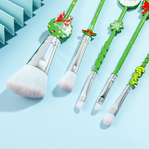 5 pièces cadeau spécial vert monstre sourire maquillage pinceau ensemble le sourire entourant brosse ensemble fard à paupières brosse décoration de noël - Product Image 3