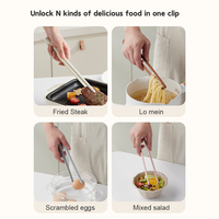 Pince de cuisine extensible 11 pouces pour barbecue, steak, aliments frits, pain, en silicone antiadhésif et anti-brûlure, pour la cuisson