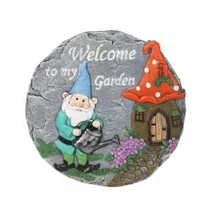 Heim Garten Harz lustiger Gnome Willkommensschild Sprungstein