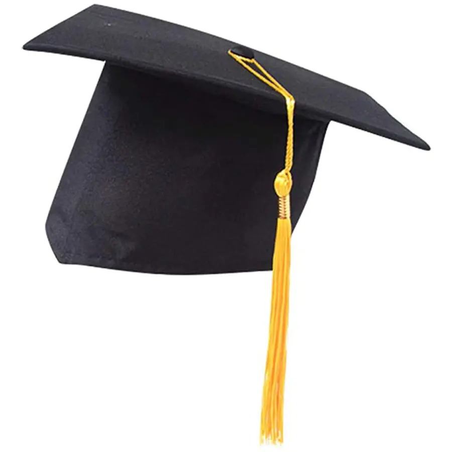 C954 Casquette de graduation universelle unisexe pour adultes avec pompon Casquette de graduation noire réglable pour célibataire