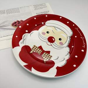 Nouvelle assiette de table en céramique de Noël de 10 pouces, motif dessin animé, résistante aux hautes températures, écologique - Product Image 6