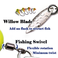 Hameçons de pêche au jig tête plombée 1/32oz, 1/16oz, 1/8oz, 1/4oz avec lame rotative et hameçon pour ver souple, pour la pêche au bar et au crappie en eau douce