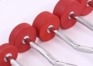 Captain America Diseñado Barbell fijo Recubierto Barra de goma Barra recta Barra curva Gimnasio Comercial <span class=keywords><strong>Bar</strong></span> Bell - Product Image 3