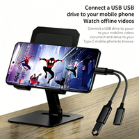 Adaptateur répartiteur USB-C OTG avec câble tressé à charge rapide PD pour téléphones mobiles, tablettes, ordinateurs portables et ordinateurs