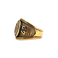 Entwerfen Sie Ihren Eigenen Klassischen Edelstahl Vergoldeten Armee-Karriere-Ring, Unisex, von Drittanbietern Zertifiziert, für Büro/Karriere-Veteranen