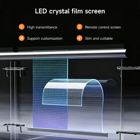 Écran transparent en film cristal LED P6-6, mince, auto-adhésif, lecture vidéo 4K HD, affichage en vitrine, publicité dans les halls d'hôtel