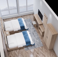 Ensembles pour chambre à coucher Hôtel Mobilier Hôtel avec deux lits Vente en gros Appartement style moderne Villa