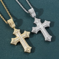 BESDZ0354 Pendentif carré en laiton de style européen et américain, hip-hop, avec zircon mélangé, cordon personnalisé, accessoires pour hommes