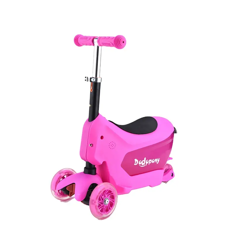 Toddlers kızlar için sepet ile Skate scooter çocuklar üzerinde oturmak