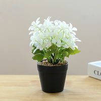 Hydrangea et Magnolia Artificiels en Soie, Petit Bonsaï, Plante en Pot de Bureau, Verdure, Décoration Florale pour la Maison en Cinq Couleurs