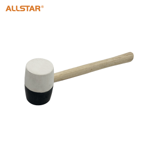 Martillo de Goma All Star con Mango de Madera, Cabeza Blanca y Negra, Martillo de Goma de Grado Industrial para Uso Industrial, Compatible con OEM - Product Image 1