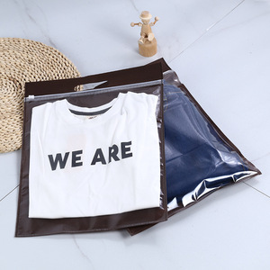 Custom printing zipper bags for t shirt plastic ziplock bags with handle garment packaging bag
