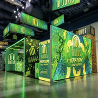 Système de stand d'exposition Flexi Lightbox personnalisé de type arche 20x10 pieds avec cadre en aluminium et affichage en tissu LED par sublimation