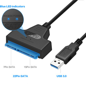 Câble adaptateur USB 3.0 vers SATA en cuivre pour SSD/HDD externe 2,5 pouces - Prise en charge 6 Gbit/s pour disque dur SSD/HDD 2,5 pouces <span class=keywords><strong>22</strong></span> broches SATA III pour PC - Product Image 3