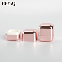 Boîtier vide carré rose brillant pour fard à paupières, blush, illuminateur, poudre libre, avec matériaux recyclés