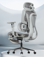 Chaise de bureau exécutive ergonomique moderne à dossier haut en maille pivotante avec support lombaire, roulettes et base en acier, garantie 5 ans