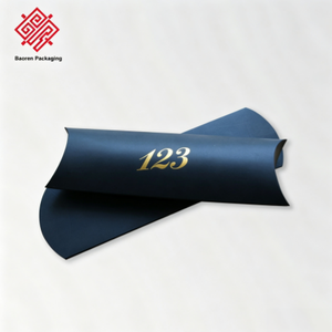 Boîte à oreiller longue personnalisée avec estampage à chaud doré, boîte cadeau de luxe en papier pour cravate, écharpe, stylo, emballage cadeau cosmétique - Product Image 1