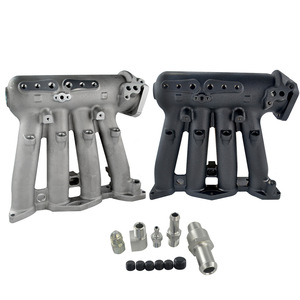 Colector de admisión para Honda Civic EX92-95, piezas de repuesto de aleación de aluminio negro y plateado con tornillos incluidos - Product Image 1