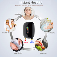 Chauffe-eau instantané électrique intelligent mini en acier inoxydable de haute qualité avec affichage LED pour salle de bain
