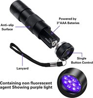 Lampe de poche UV 12 LED lampe de poche à lumière noire 395nm Mini lampe torche détecteur pour chien animal de compagnie tache d'urine de lit insecte et Scorpion