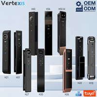 Cerradura Inteligente WiFi Vertexis Tuya de Aleación de Aluminio con Control por Aplicación, Código, Contraseña, Huella Dactilar, Reconocimiento Facial y Mirilla