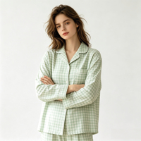 Ensemble de pyjamas pour femmes de qualité supérieure, style imprimé à carreaux, ensemble de détente pour femmes, fabricant ODM, certifié BSCI