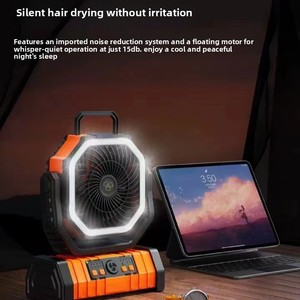 Nuevo Ventilador de Camping para Exteriores con Luz, Control Remoto, Ganchos Dobles, Carga Solar/USB, 8+ Horas de Autonomía, Banco de Energía Portátil de 20000mAh para Auto/RV - Product Image 5