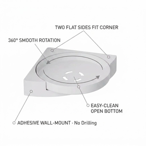 Organizador Giratorio 360°, Estante de Baño Moderno de un Solo Nivel, Estante Flotante Autoadhesivo para Ducha, Estante de Baño Resistente de un Solo Nivel - Product Image 3