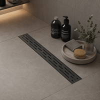 Siphon OEM à sortie latérale anti-odeur, drain de douche linéaire en acier inoxydable long avec base en plastique personnalisable