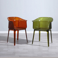 Fauteuil transparent moderne et élégant en plastique PP cristal pour restaurant, café et mobilier de restauration – Vente en gros